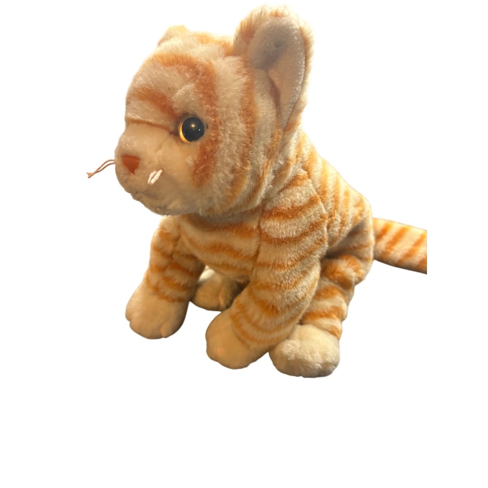 Ty Beanie Buddies Amber Ginger Tabby Cat Orange Striped Plush Stuffed Animal